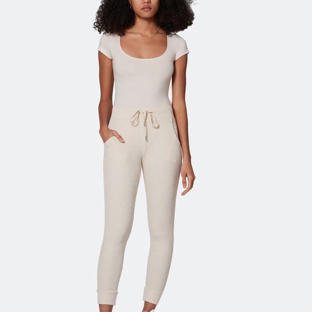 Lett Malora Bodysuit Size S Ecru Nude Short Sleeve Soft Stretch Organic Cotton